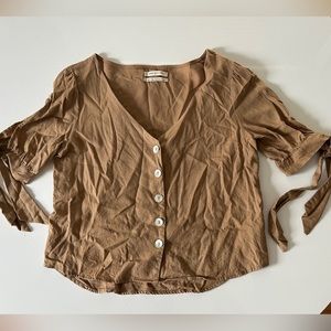 Urban Outfitters V Neck Short Sleeve Blouse